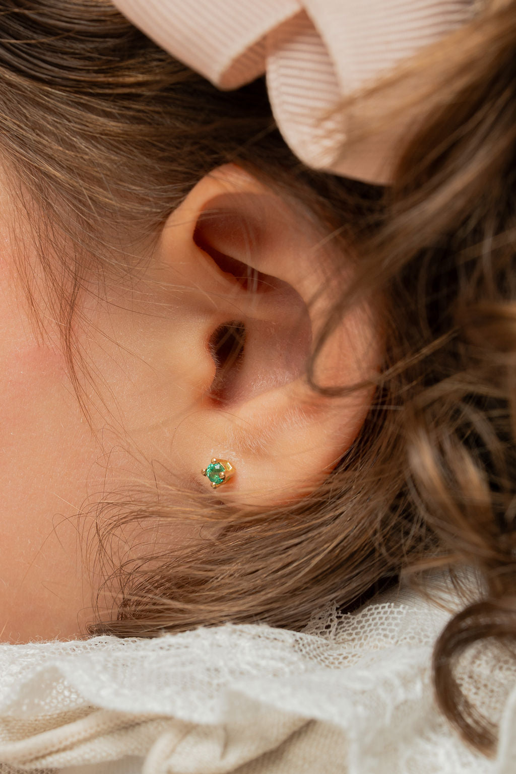 Baby Emerald Studs