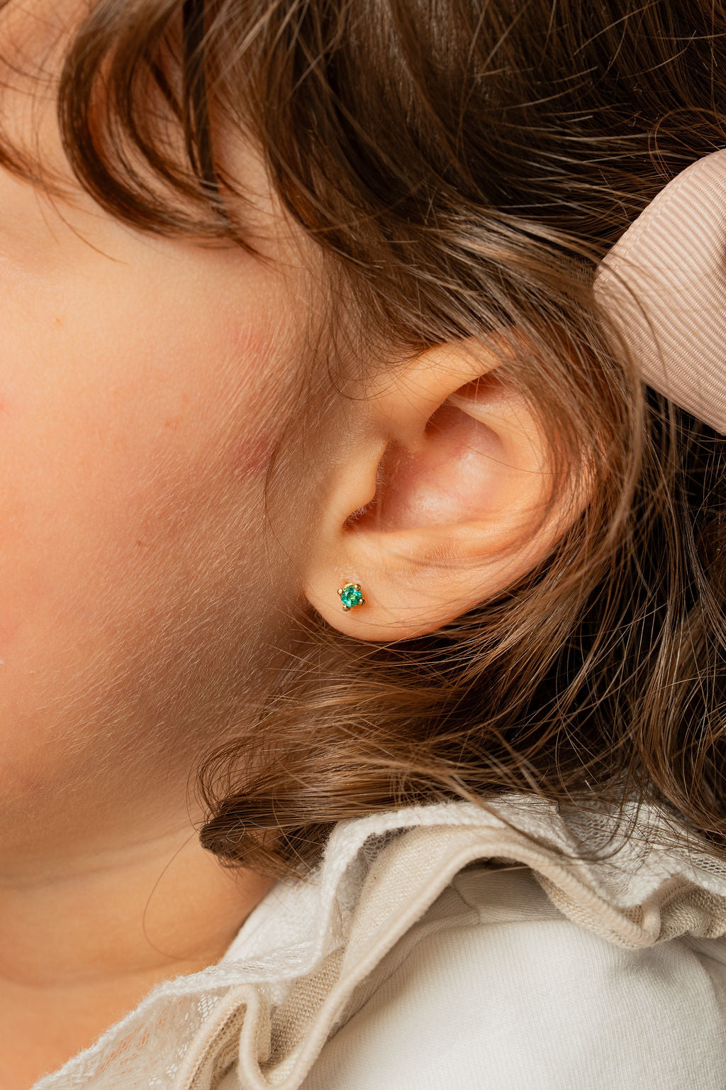 Baby Emerald Studs