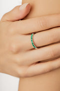 Round Emerald Half Band