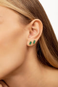 Raw Emerald Studs