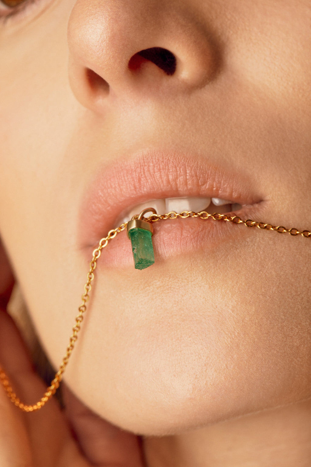 Raw Emerald Charm I