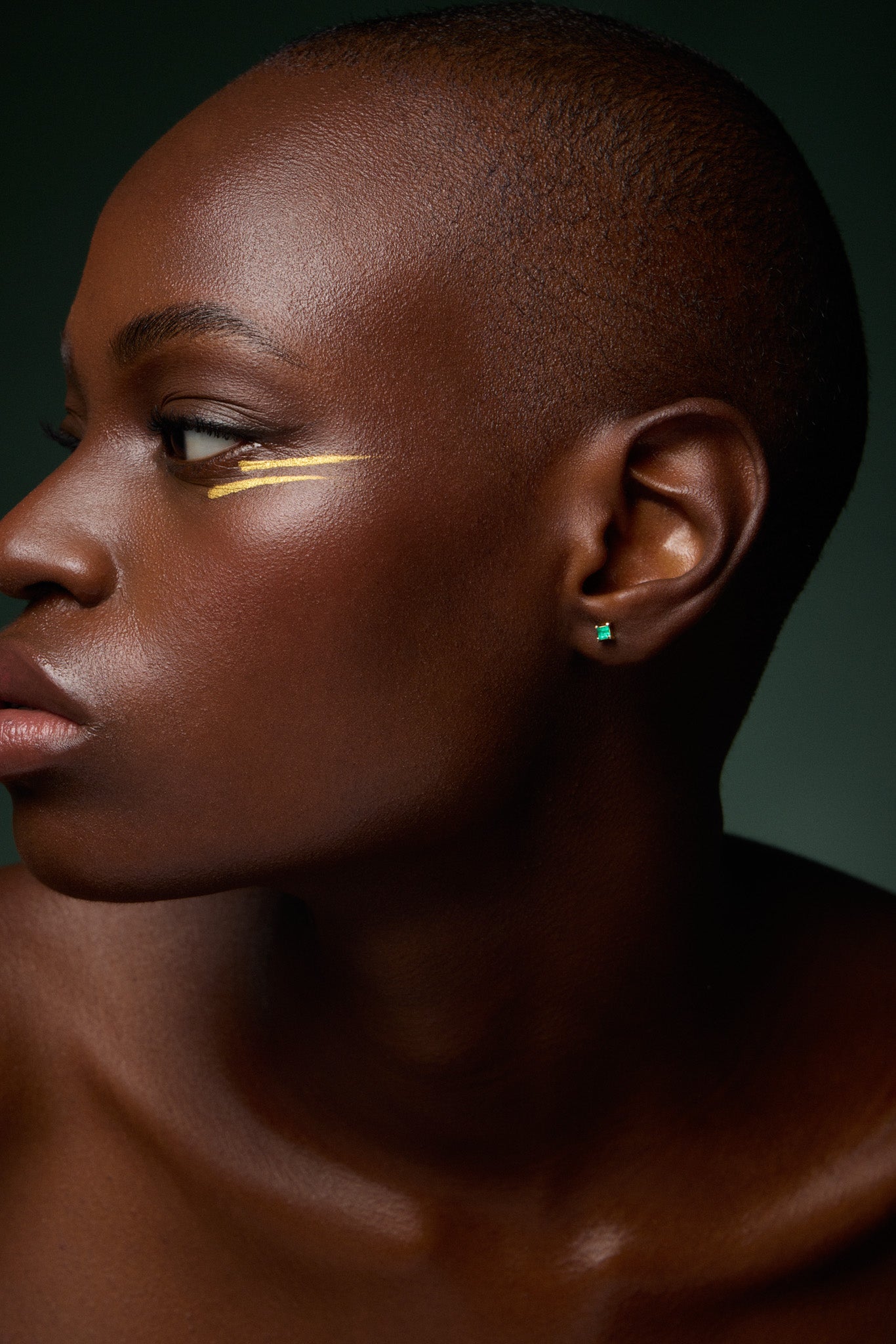 Square Emerald Studs